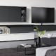 Easytouch black and white modern minimalistic tv wall unit