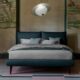 The Frank bed, a minimalist bed frame with clean lines and a modern design.