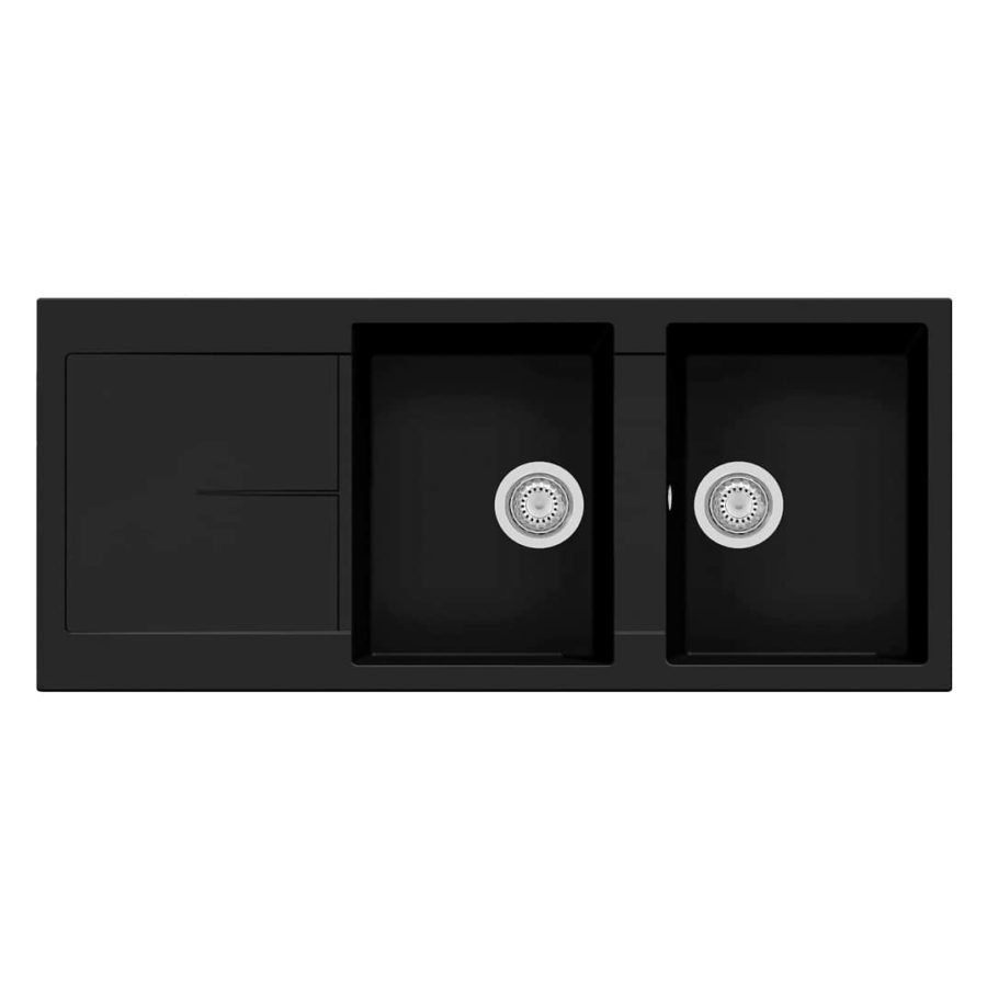 Black Matt Double Sink Basin