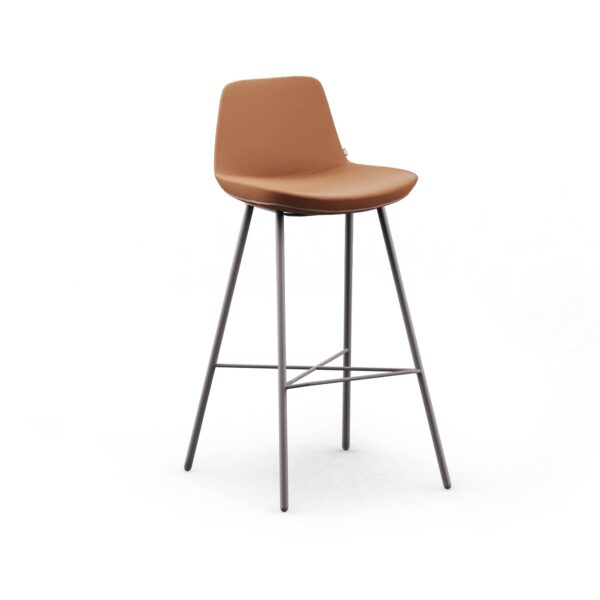 Stool with black metal legs