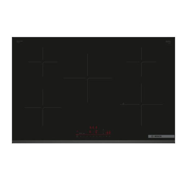 Bosch PVS631HB1E 60 cm Induction Hob with 5 cooking zones, PowerBoost, and front bevel design.