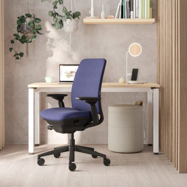 Home office with Americas leading furniture company in wood and white legs