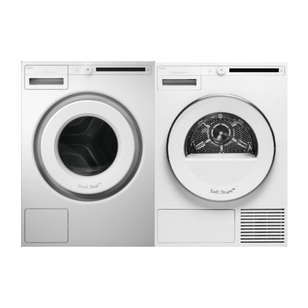 A sleek and modern 8KG ASKO Laundry Combo Set, featuring a washer and dryer in one unit, designed for efficient and convenient laundry care