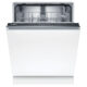 Fully-integrated 60 cm dishwasher with adjustable top basket, quiet operation, AquaStop, and energy-efficient design.