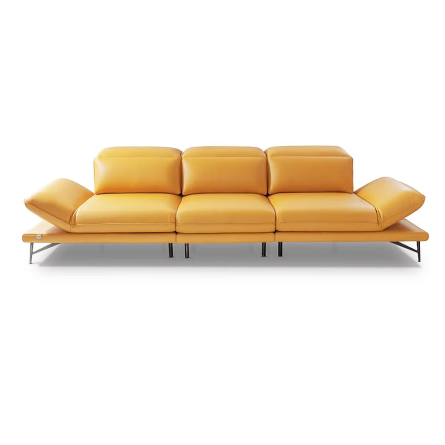 The Mallory Sofa by Rosso Divani features a modern, minimal design, available as a 3 or 4-seater or in a modular L-shaped corner setup.