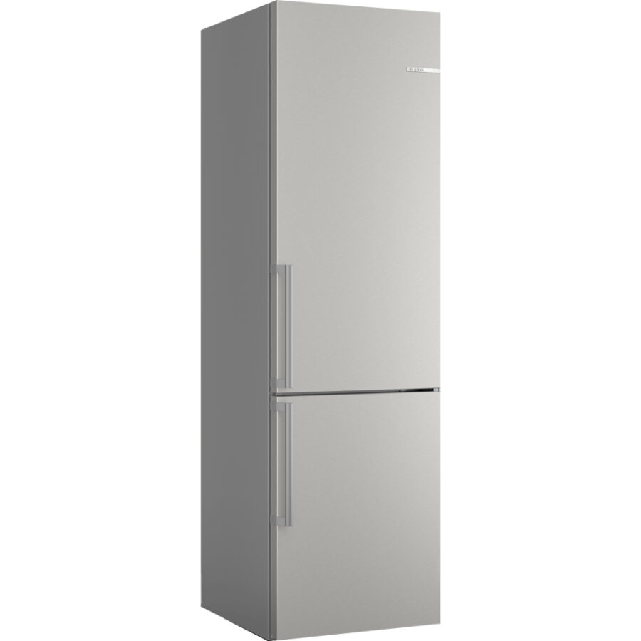 Bosch KGN39AIAU fridge freezer in brushed steel with anti-fingerprint coating, featuring VitaFresh XXL and Total No Frost technology.