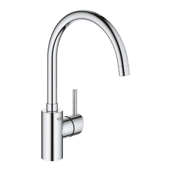 Grohe 32661003 Concetto single-lever kitchen mixer tap in chrome finish with high spout and swivel design for modern kitchens