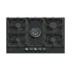 Neff T27CIQ8S0 90cm gas hob with FlameSelect, 5 burners including wok burner, black ceramic glass, and cast iron pan supports