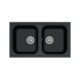 PL0862 860×500 mm double bowl sink, reversible, ARIAPURA tech, pre-drilled for faucet and accessory installation.