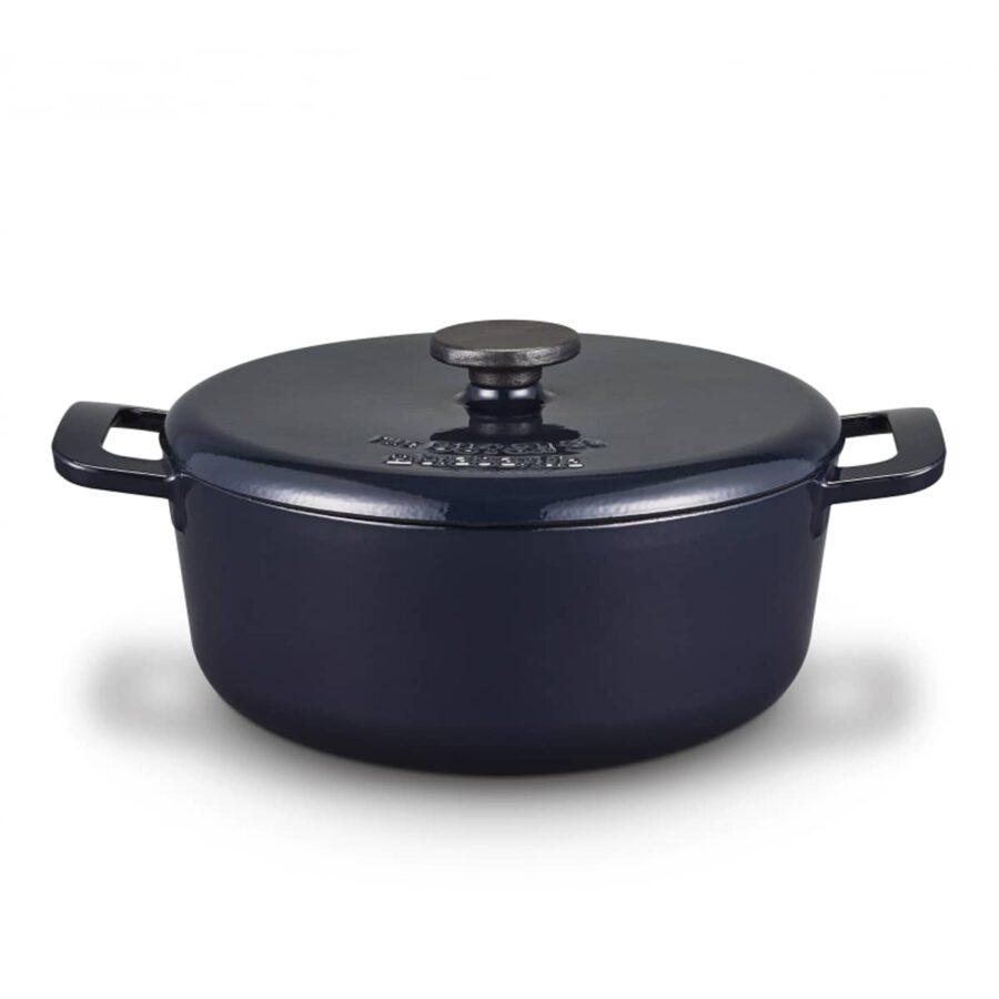 Brabantia Dutch Oven XL 28 cm in Night Blue with self-basting lid and enamel finish for flavourful family-size cooking