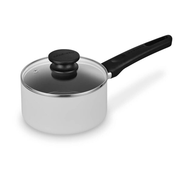 Brabantia 16 cm non stick saucepan with recycled aluminium body heat resistant handle and ceramic PFAS free coating