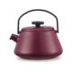 Brabantia T-Time 12 cm teapot in Aubergine Red with fine tea strainer, drip-free spout and foldable handle for compact storage