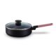 Brabantia TASTY+ 24 cm skillet in grape red with non stick ceramic coating lid and stylish heat resistant handle