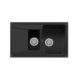 Reversible 1.5-bowl sink with drainer, 790×500 mm, pre-drilled, with ARIAPURA antibacterial and easy-clean technology.