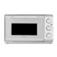 Frontal view of CASO TO 20 Silver Oven on white background, showcasing sleek silver finish and compact design