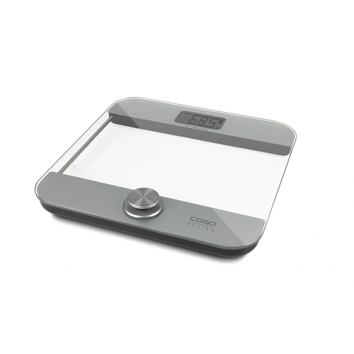 caso scale in glass on a white background
