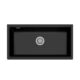 Top view of black undermount sink