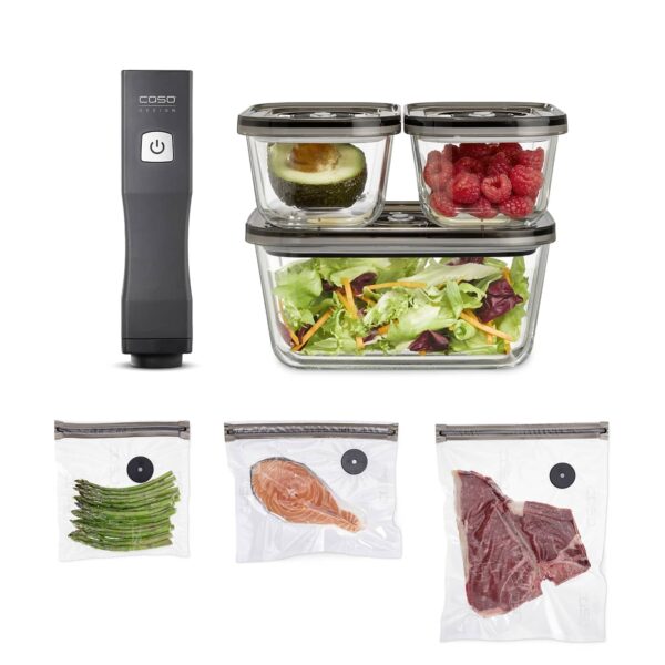 CASO Vacu OneTouch Eco Set – Wireless Hand Vacuum Sealer