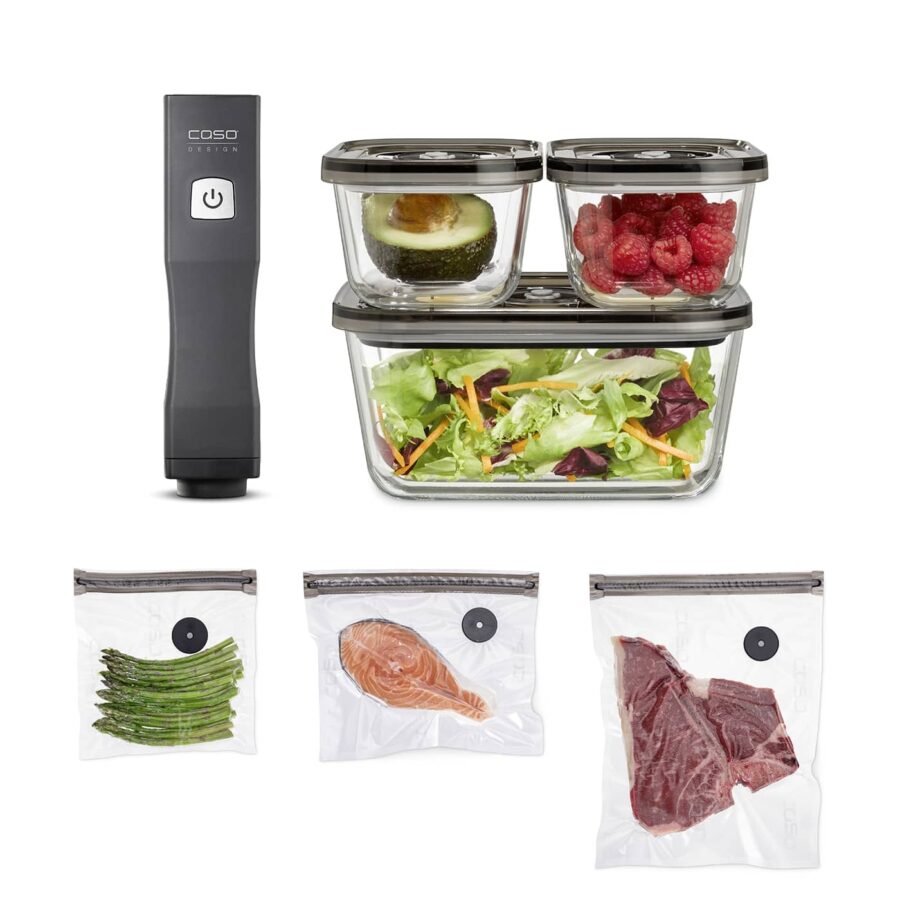 CASO Vacu OneTouch Eco Set – Wireless Hand Vacuum Sealer