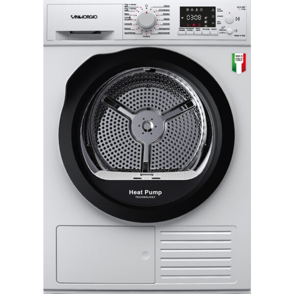 Sangiorgio tumble dryer with black door
