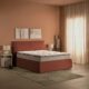 Dorelan mattress on rust coloured bed