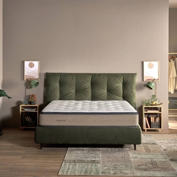 Dorelan mattress on green bed