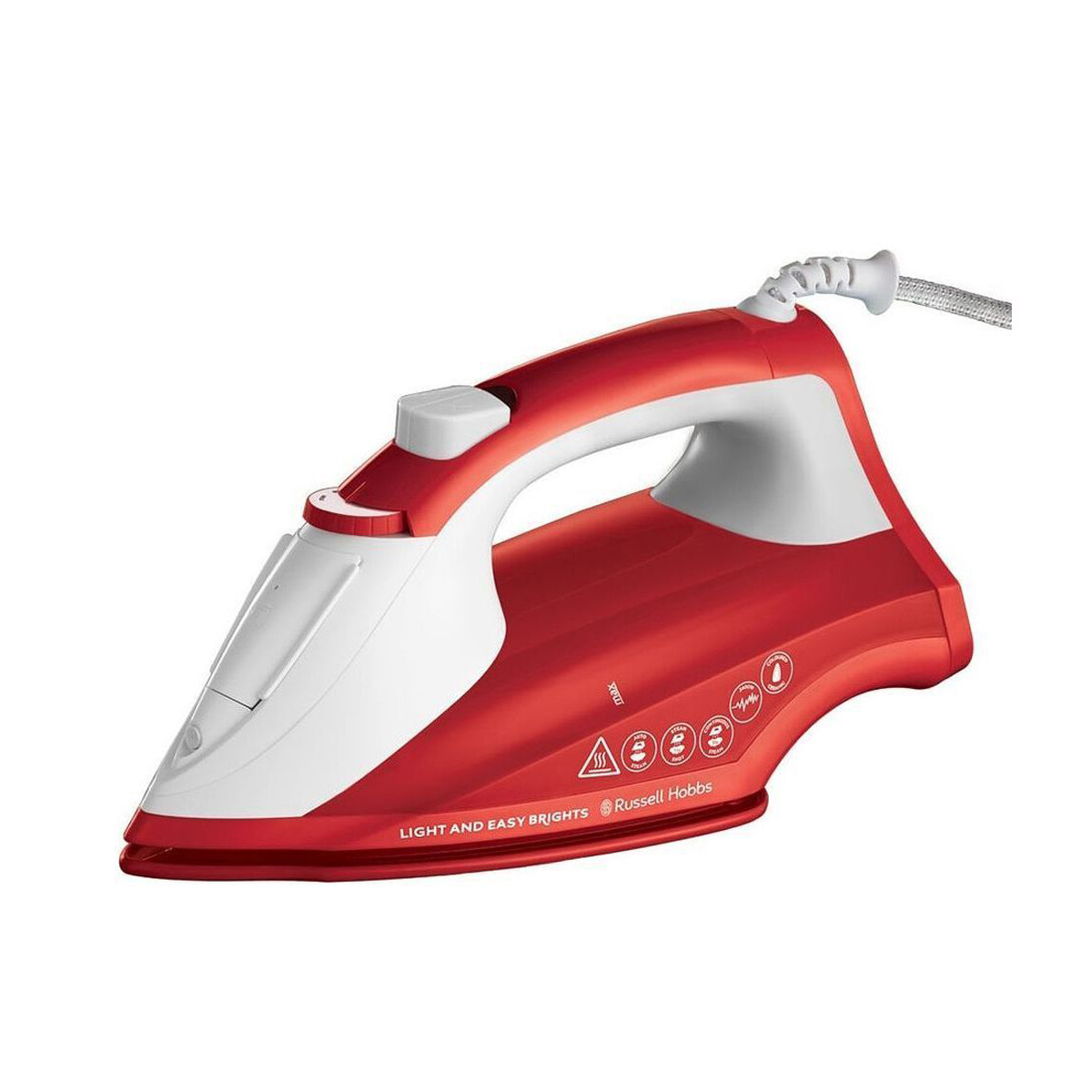 Russell Hobbs Light and Easy Ceramic Iron 26481-56 Russell Hobbs Bright Iron in red and white