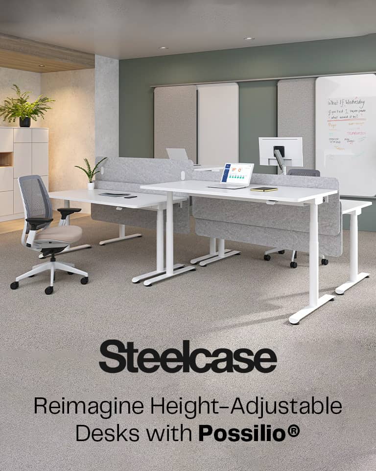 Mobile friendly banner of Possilio Desk by Steelcase