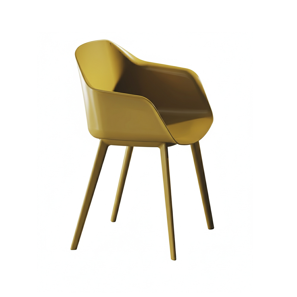 F05 Meeting Chair Mustard Chair on wooden base